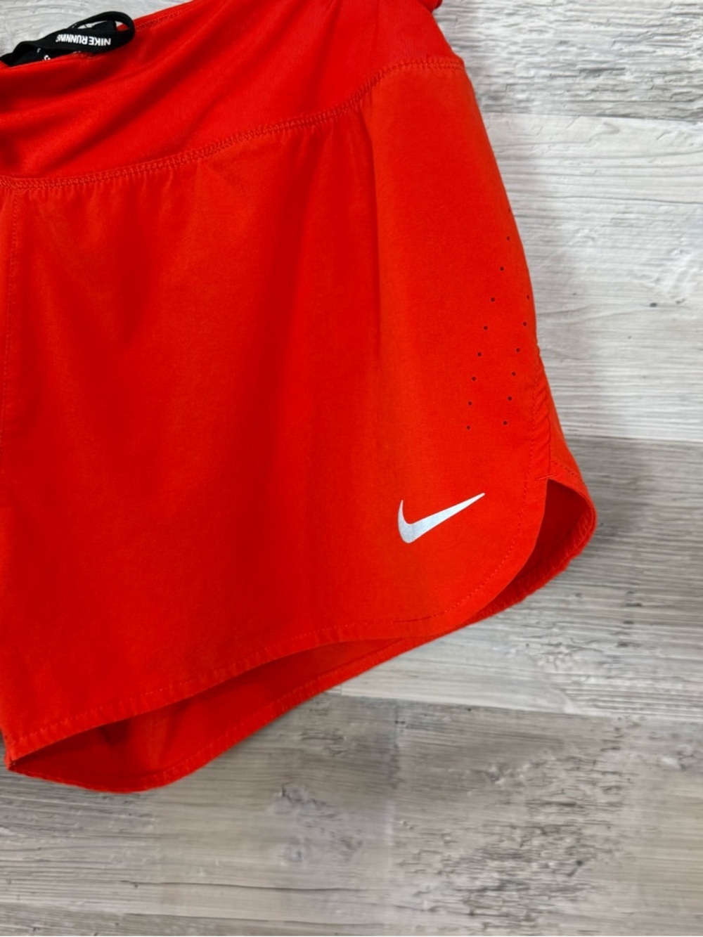 Nike Dri-FIT Laser Cut Perforated Running Shorts Orange Women's XL - Picture 4 of 5
